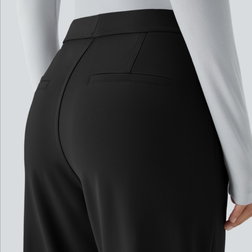 HALARA Flex High Waisted Pocket Straight Leg
Work Pants Size L Black Pull On - Picture 5 of 12